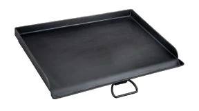 Load image into Gallery viewer, The Camp Chef Griddles 16 is a rectangular black cast iron Flat Top Griddle featuring raised edges and a centered front handle, shown isolated on a white background.
