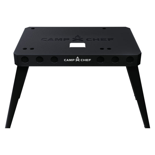 Black Camp Chef grill stand on a white background